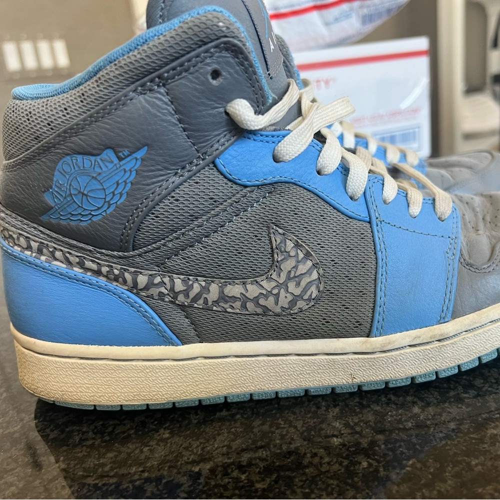 Gray and powder blue air Jordan size 10